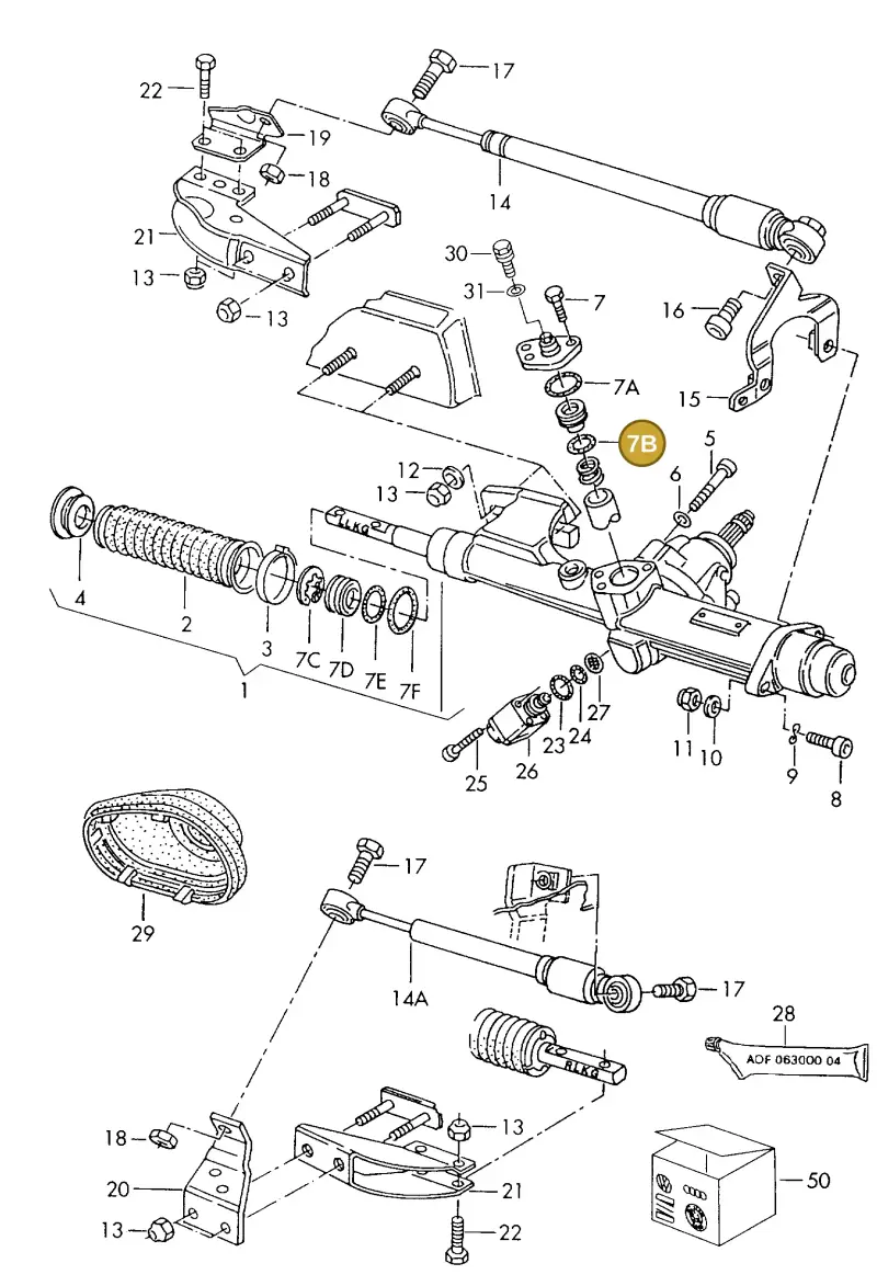 N90460801 — Audi Coupe quattro/3   96 (1995-1995) diagram 123422400, position 7B