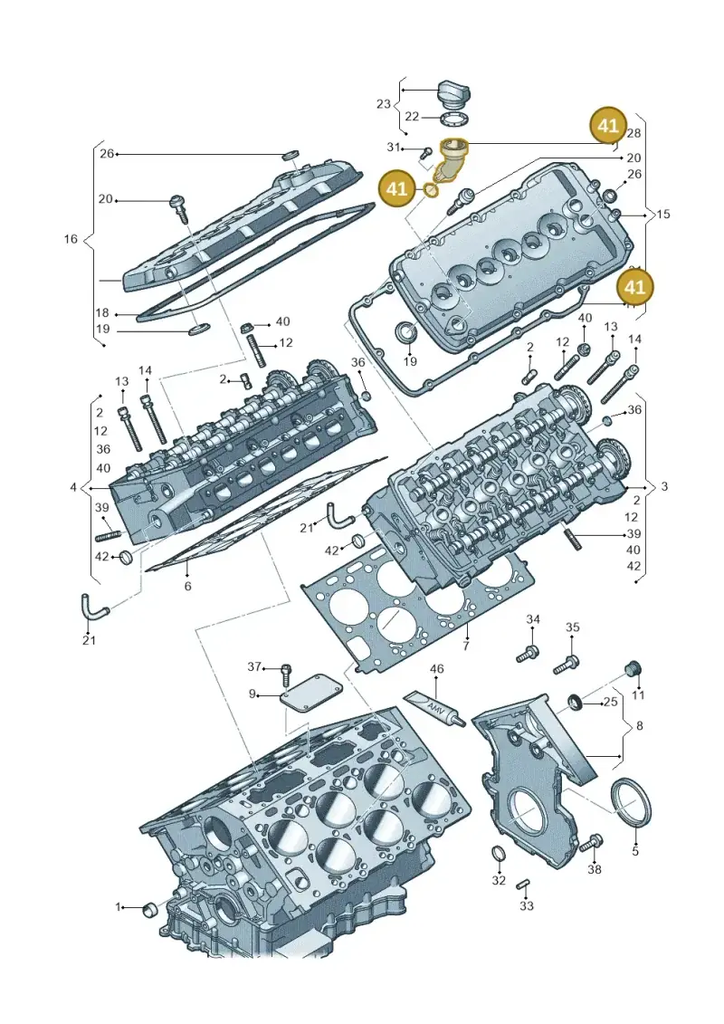 N90460801 — Audi A8/S8/qu. lang    08> (2007-) diagram 291103670, position 41