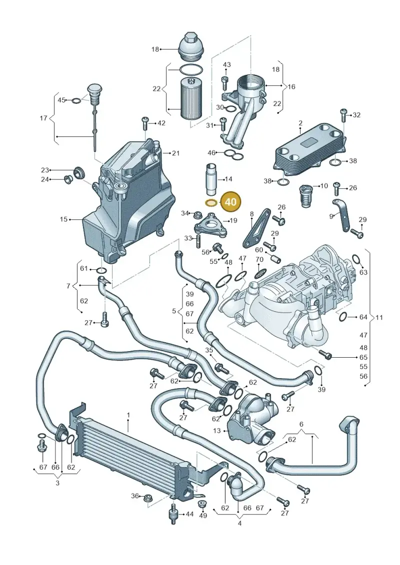 N90460801 — Audi RS6 Avant qu.5.0 (2007-2010) diagram 641115000, position 40