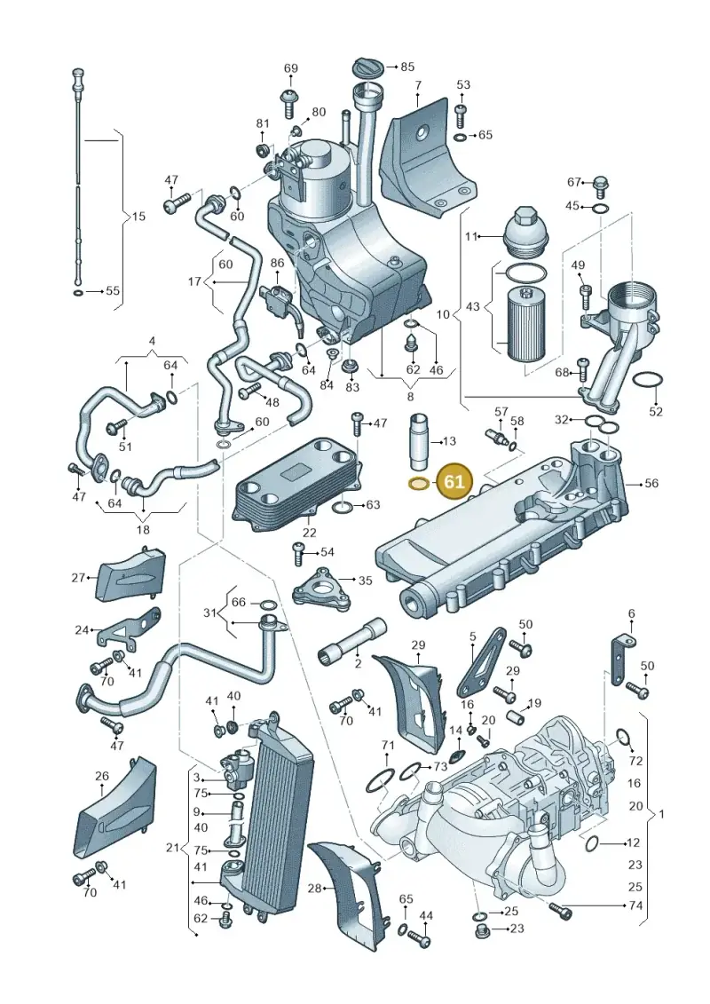 N90460801 — Audi R8 qu. 5.2 (2012-2015) diagram 618115100, position 61