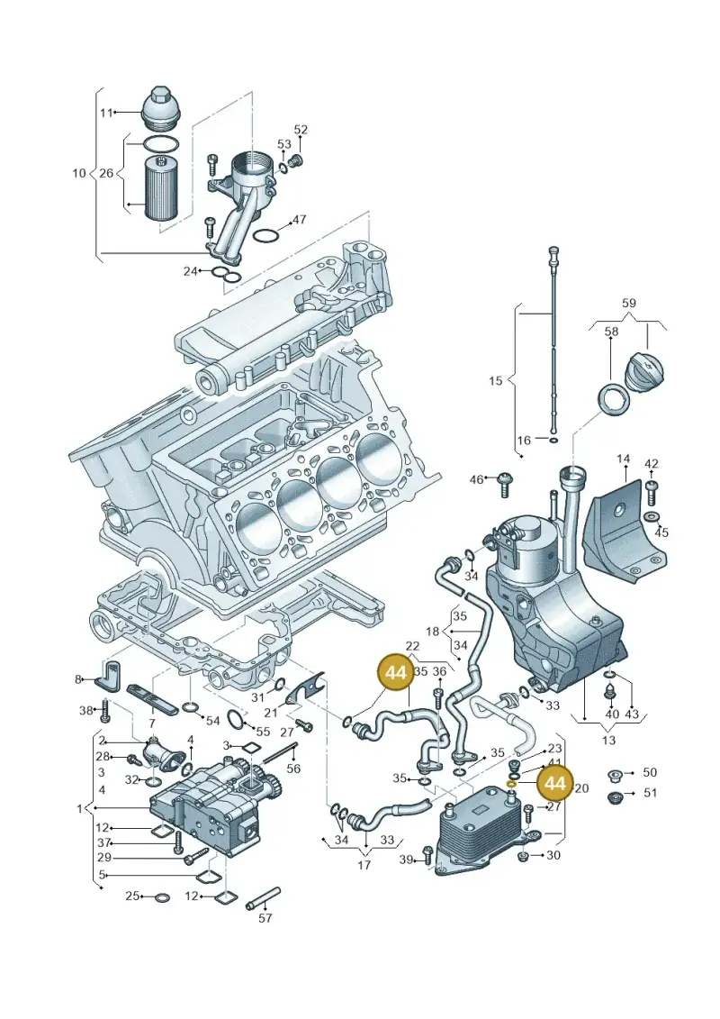 N90465004 — Audi R8 qu. 5.2 (2012-2015) diagram 618115000, position 44