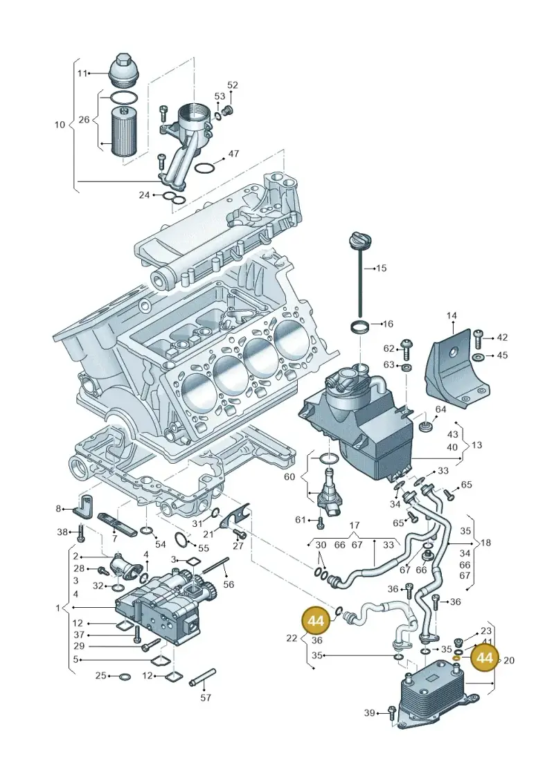 N90465004 — Audi R8 qu. 5.2 (2012-2015) diagram 752115010, position 44