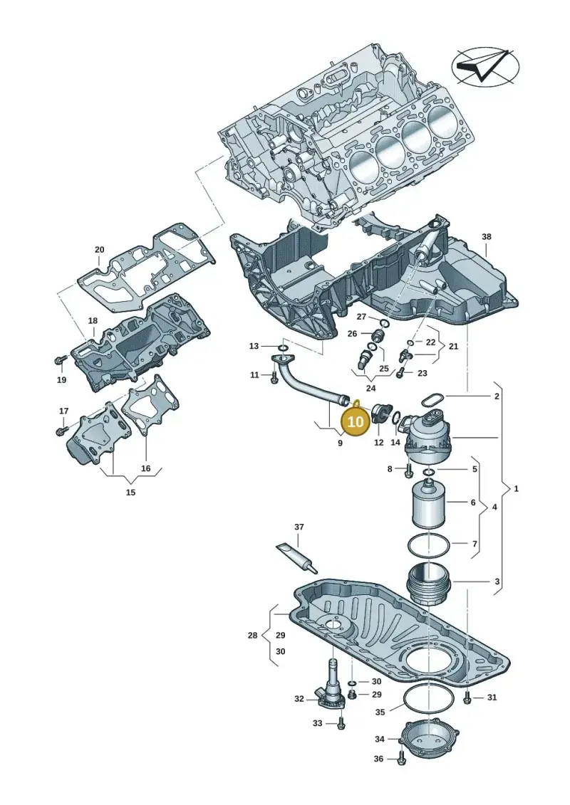N90465004 — Audi Q8 Quattro 3,0 (2018-) diagram 429115057, position 10