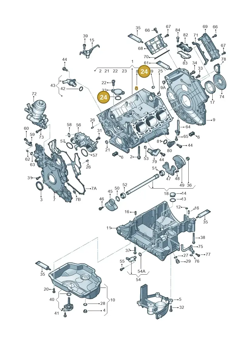 N90466301 — Audi A5 Sportback (2016-2020) diagram 798103540, position 24