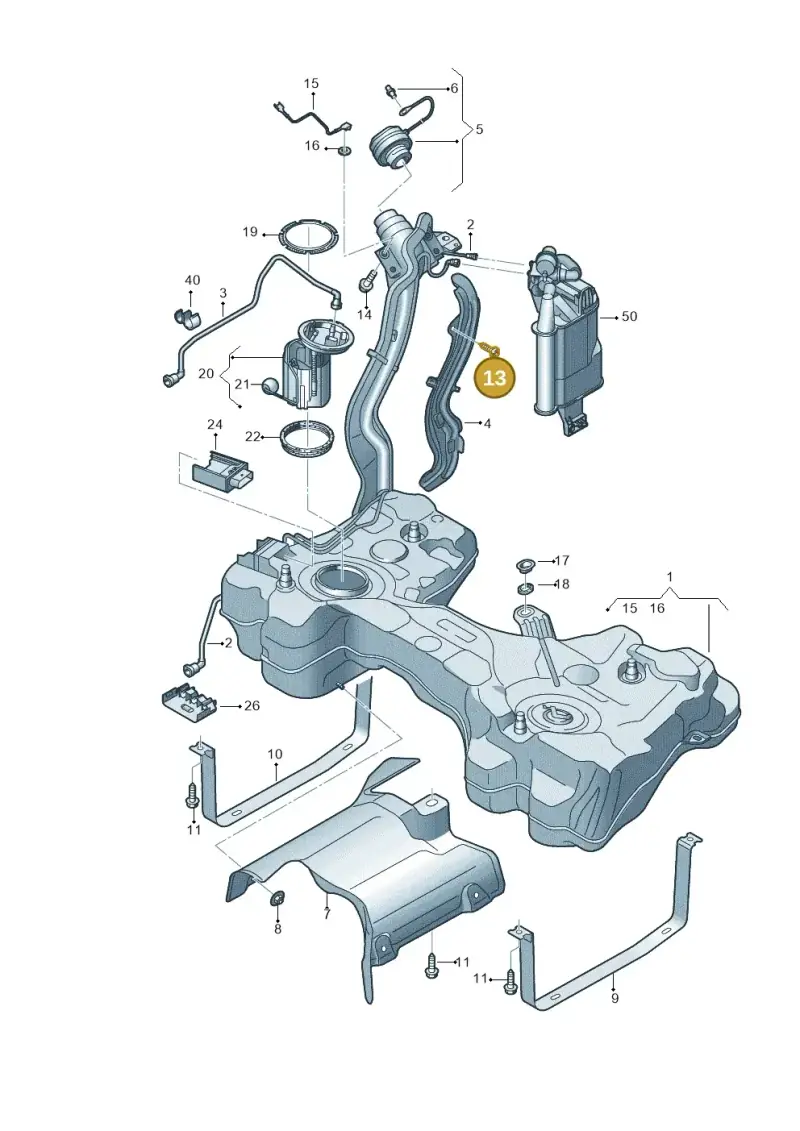 N90475801 — Audi A3 Sportback (2019-2021) diagram 596201170, position 13