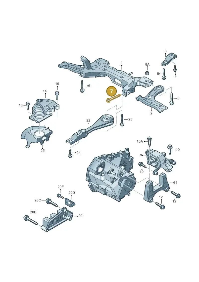 N90484004 — Audi A1 Sportback (2010-2015) diagram 708199250, position 7