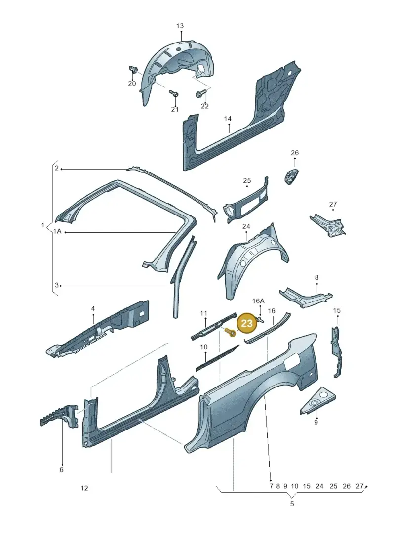 N90506102 — Audi A4/S4 Cabrio./qu. 07> (2006-) diagram 273809500, position 23