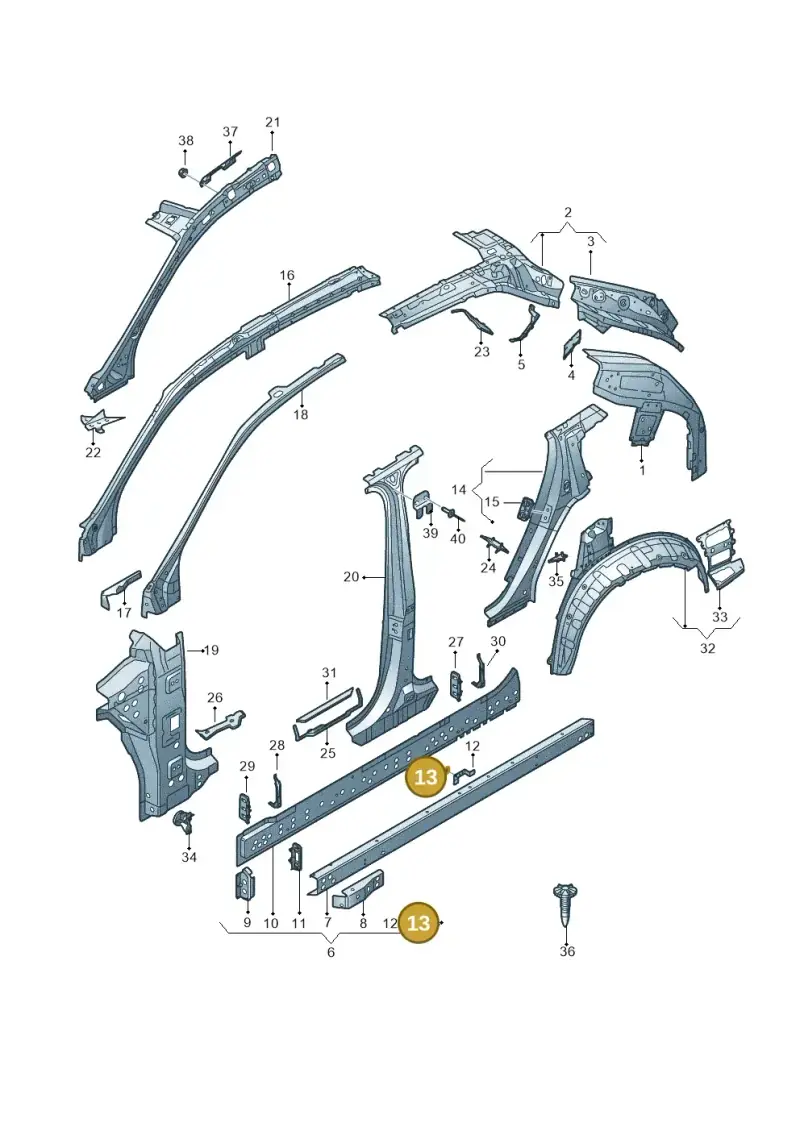 N90507608 — Audi RS Q8 Quattro (2019-) diagram 429809000, position 13