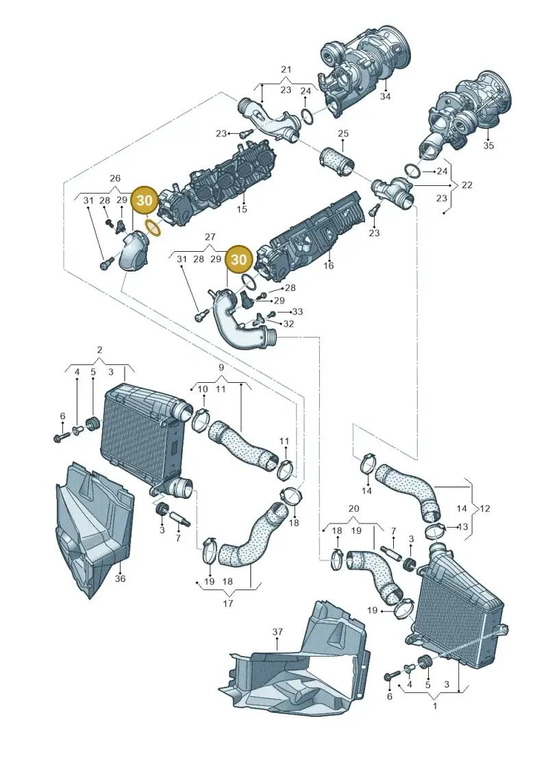 N90521604 — Audi A8L (2017-2022) diagram 838145550, position 30