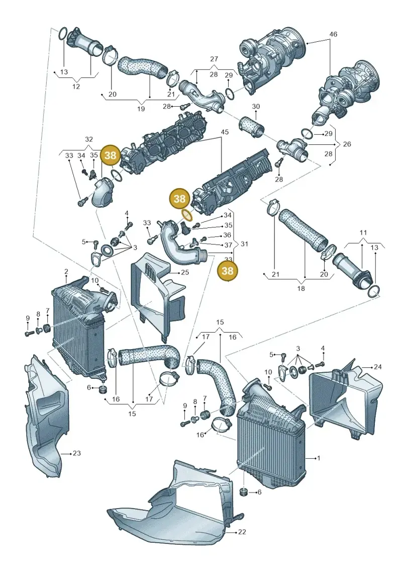 N90521604 — Audi Q8 Quattro 3,0 (2018-) diagram 595145060, position 38