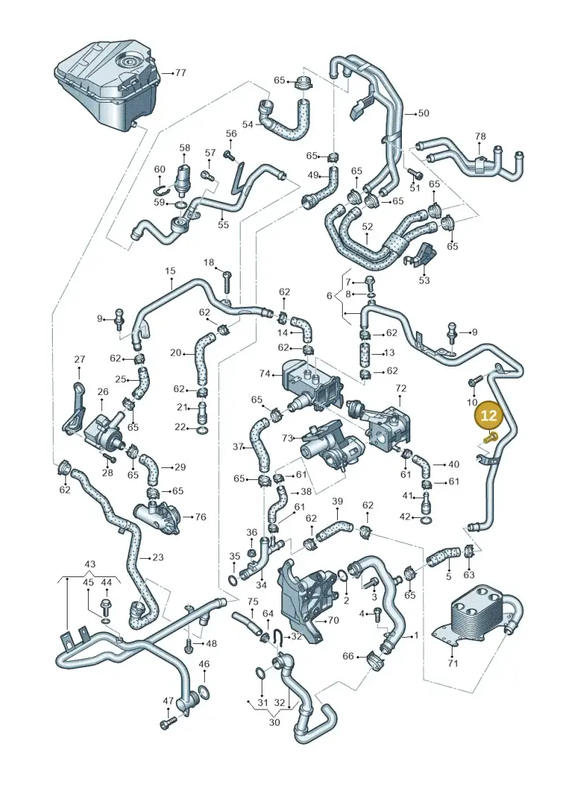 N90529302 — Audi Q7 qu. 3.0 TDI (2009-2015) diagram 493121230, position 12