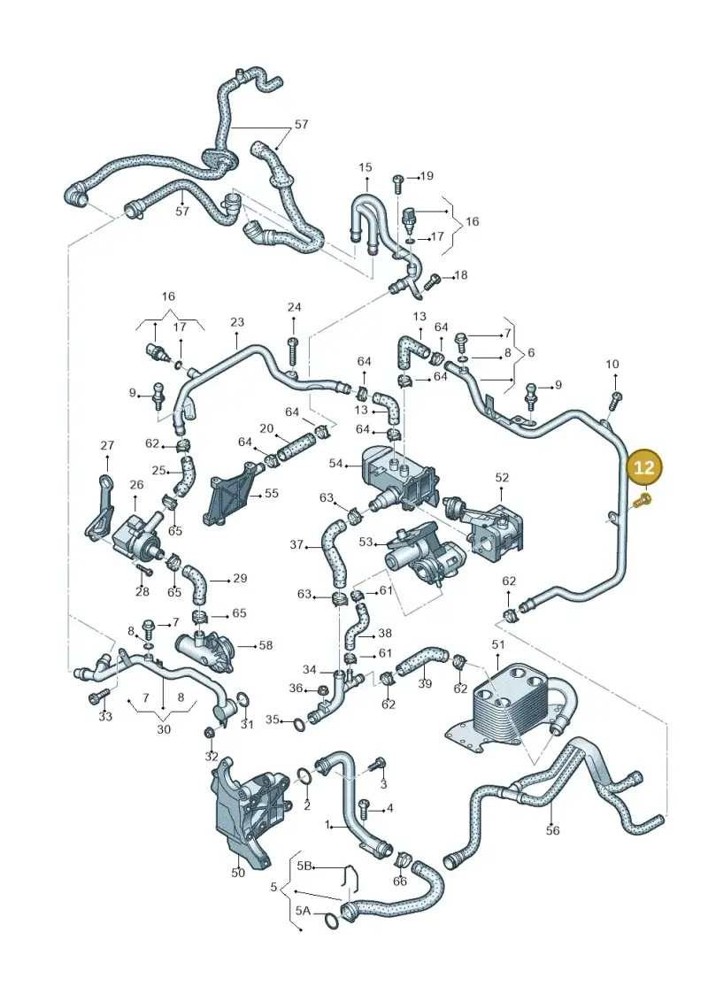 N90529302 — Audi A6 2.7 TDI (2008-2011) diagram 648121460, position 12