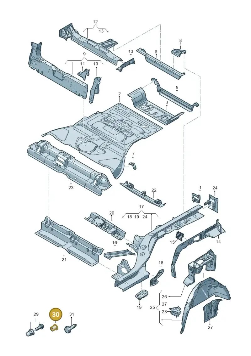 N90534403 — Audi Q8 e-tron (2018-2020) diagram 586803000, position 30