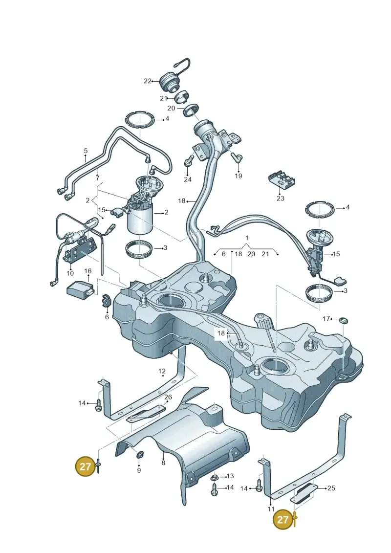 N90534403 — Audi A3 Cabrio (2016-2020) diagram 891201250, position 27