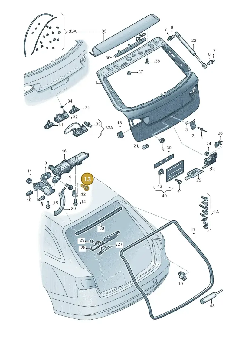 N90581804 — Audi A6 qu. 3.0 tdi (2014-2018) diagram 717827100, position 13