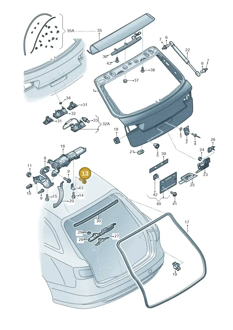 N90581804 — Audi RS6 Avant (2013-2018) diagram 758827100, position 13