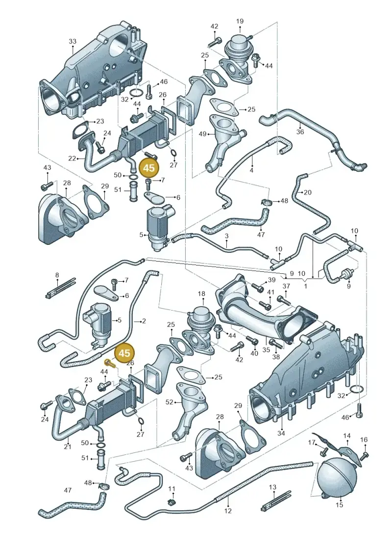N90582101 — Audi A8/S8/qu. lang (2003-2007) diagram 291131100, position 45