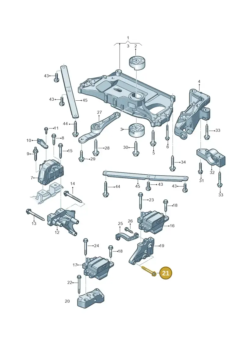N90597005 — Audi A3 Sportback (2008-2013) diagram 412199000, position 21