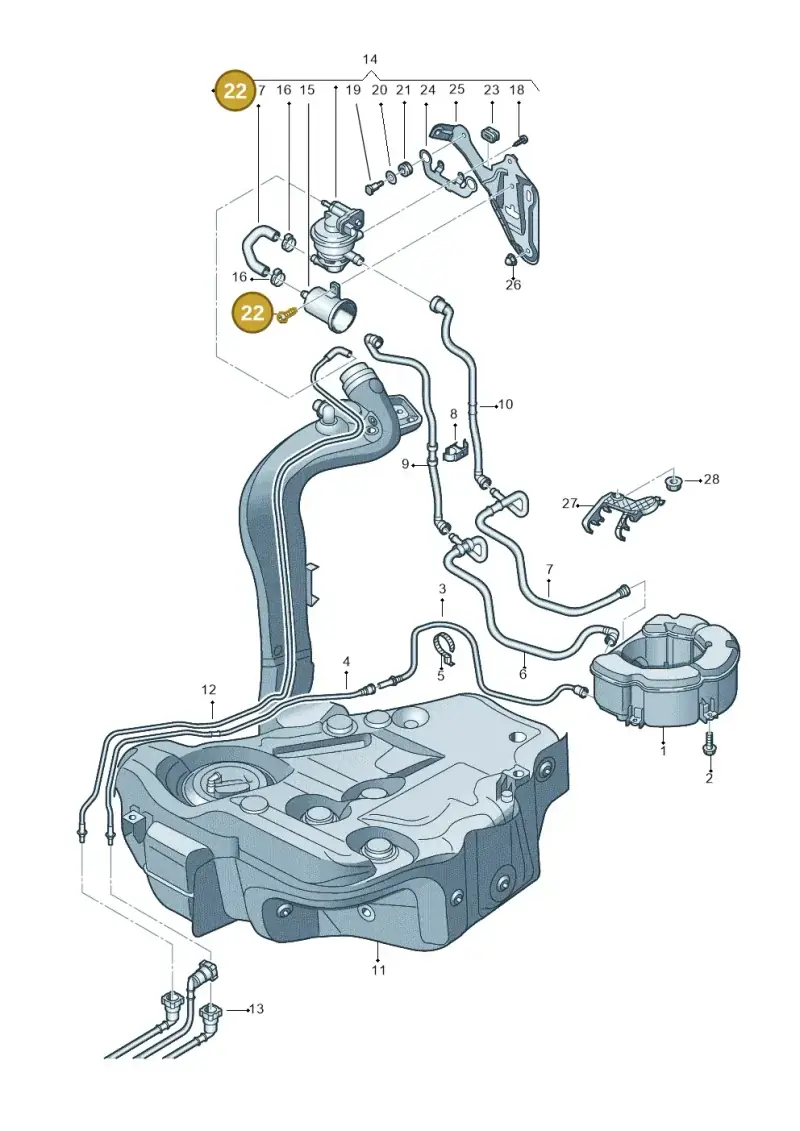 N90598804 — Audi A3 Sportback (2008-2013) diagram 412201900, position 22