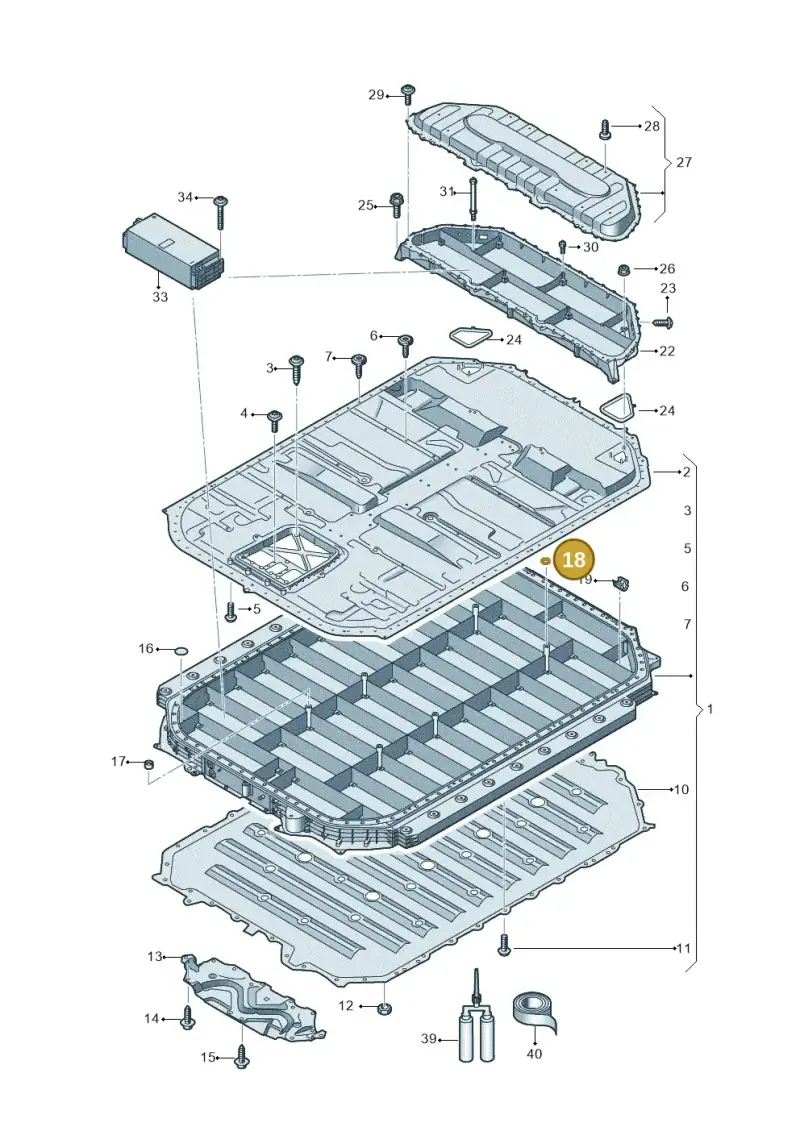N90613201 — Audi Q8 e-tron (2018-2020) diagram 586915550, position 18