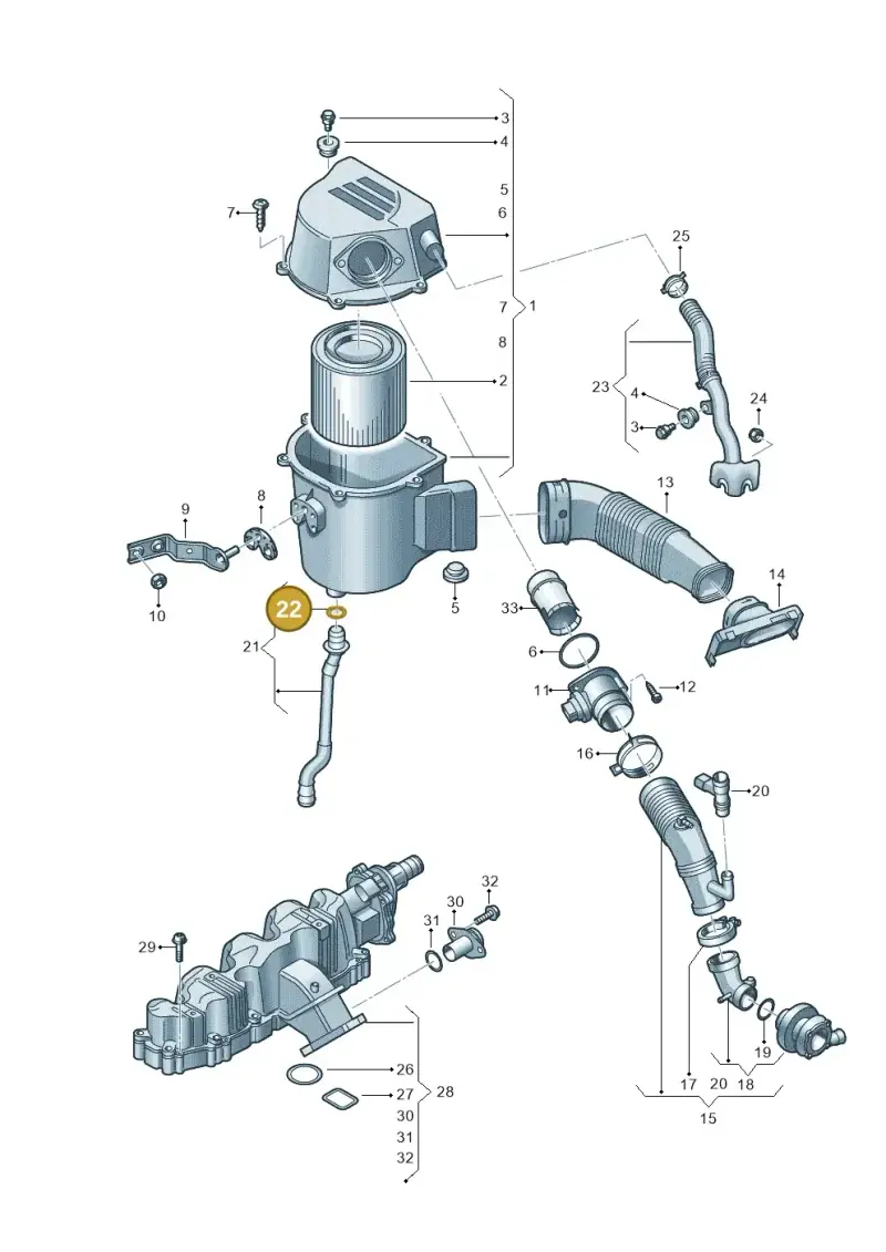N90613201 — Audi A1 Sportback (2010-2015) diagram 672129510, position 22
