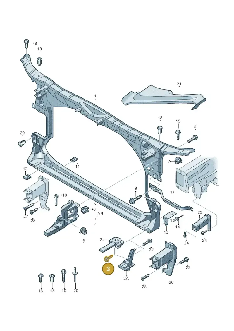 N90629803 — Audi A7 Sportback (2014-2018) diagram 711805000, position 3