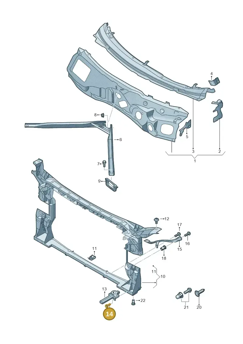 N90629803 — Audi A5 Cabrio 2.0 (2016-2018) diagram 848805000, position 14