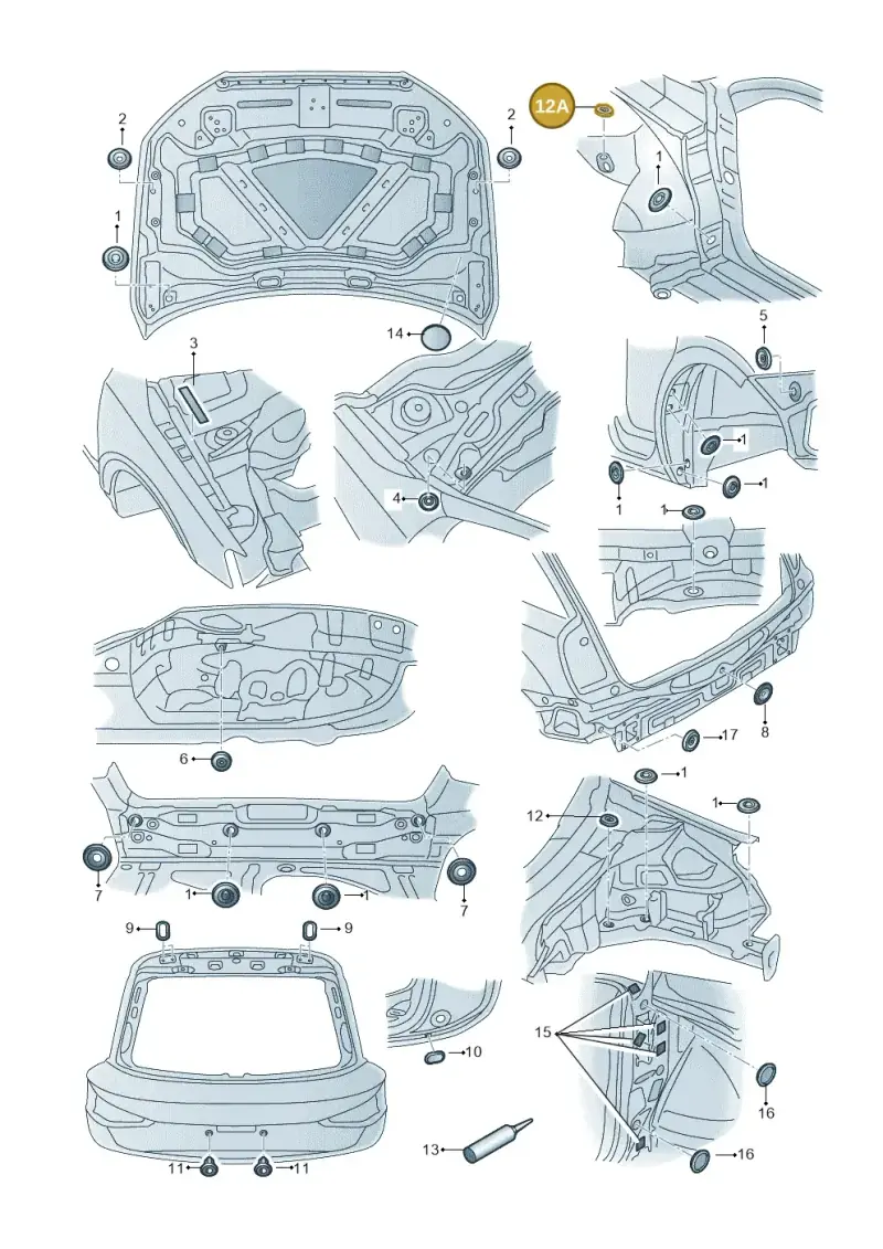 N90630001 — Audi Q3 1.4 (2016-) diagram 728803350, position 12A