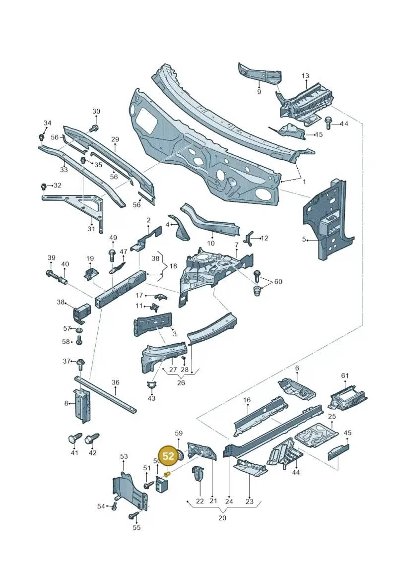 N90631202 — Audi RS Q8 Quattro (2019-) diagram 429805000, position 52