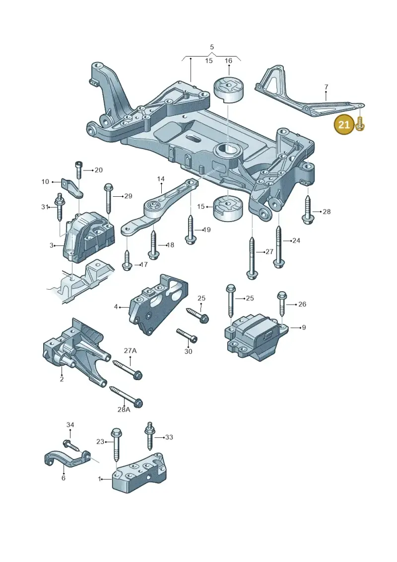 N90643906 — Audi TTS Coupe 2.0 (2010-2014) diagram 609199400, position 21