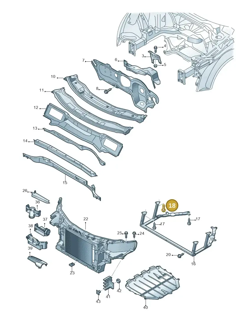 N90643906 — Audi TTS Coupe 2.0 (2010-2014) diagram 609805000, position 18