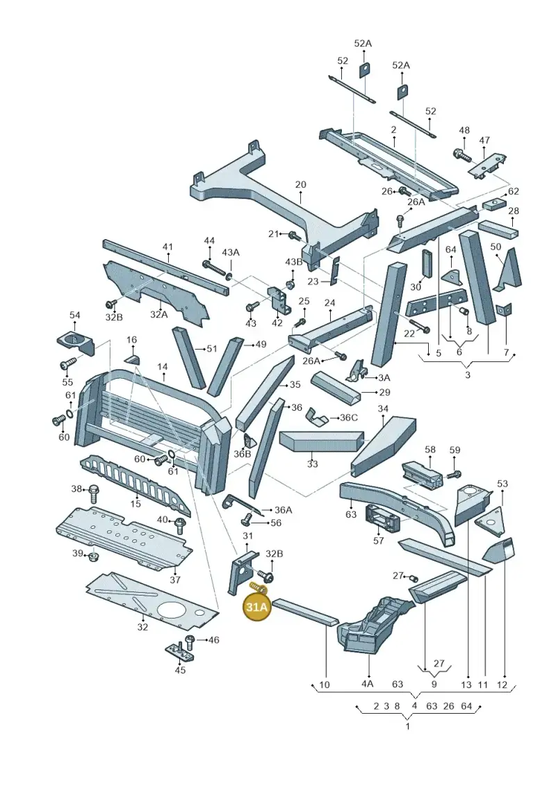 N90643906 — Audi R8 qu. 5.2 (2012-2015) diagram 618813000, position 31A