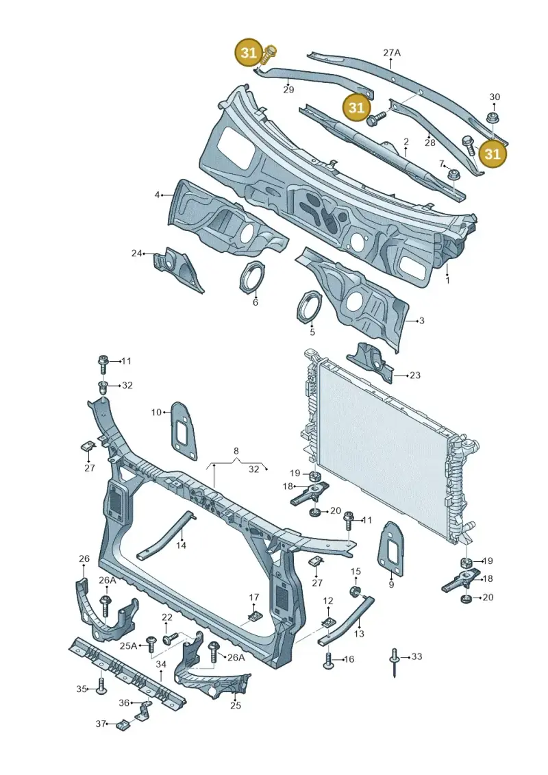 N90643906 — Audi Q5 qu. 2.0 TDI (2012-2017) diagram 620805000, position 31