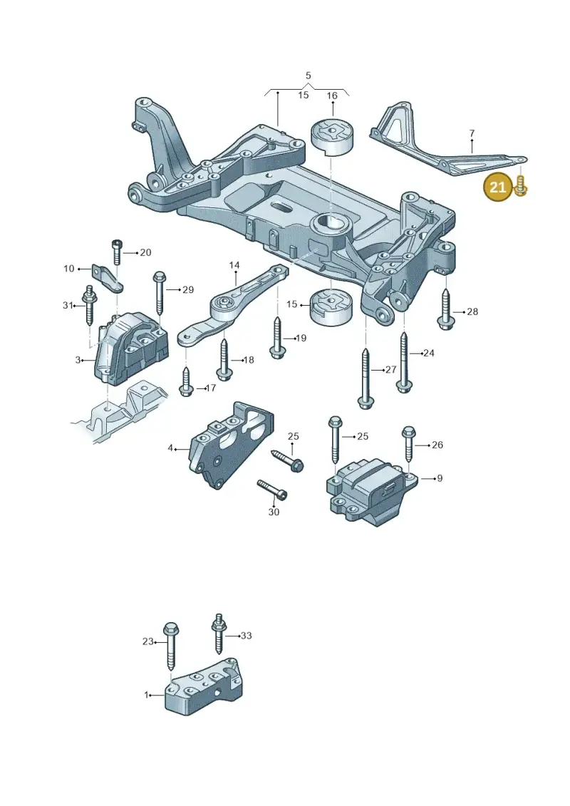 N90643906 — Audi TTS Coupe 2.0 (2010-2014) diagram 707199200, position 21