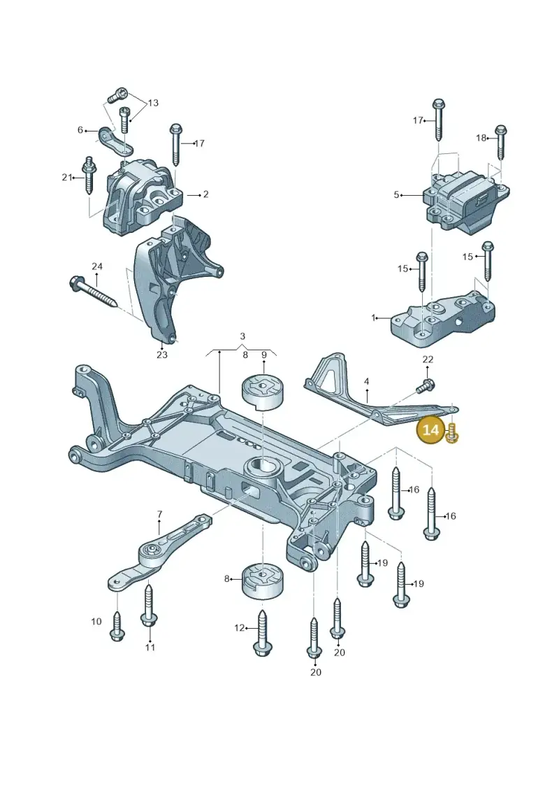 N90643906 — Audi TTS Coupe 2.0 (2010-2014) diagram 707199250, position 14