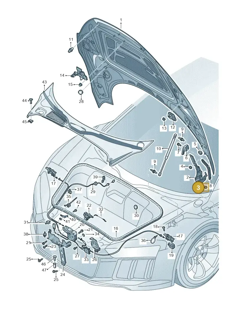 N90643906 — Audi R8 Spyder (2015-2024) diagram 872823000, position 3