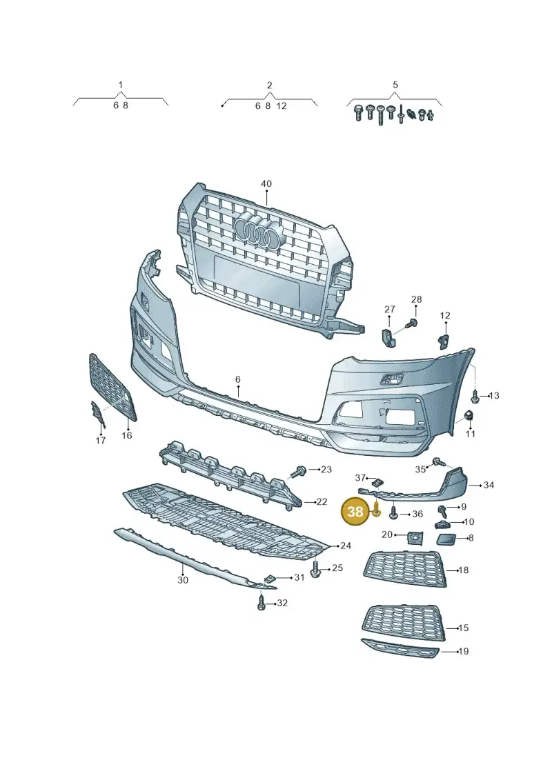 N90648704 — Audi Q3 1.4 (2016-) diagram 855807210, position 38