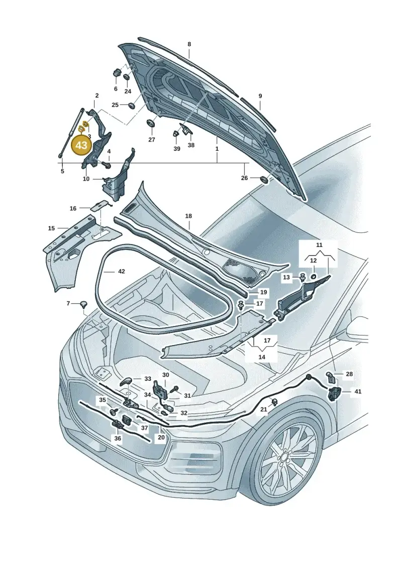 N90650001 — Audi Q6 e-tron (2023-) diagram f5s823000, position 43