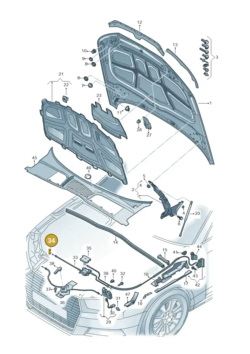 N90653901 — Audi RS4 Avant (2017-) diagram 438823000, position 34