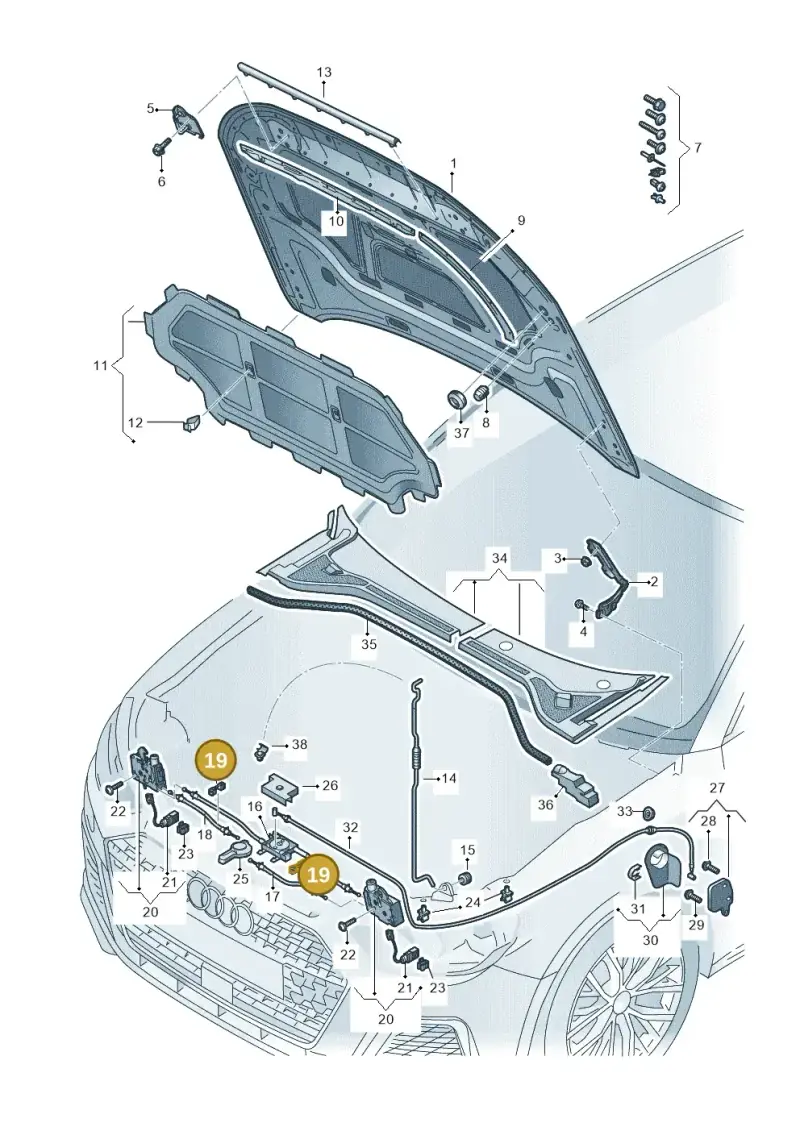 N90653901 — Audi A1 sportback 1.0 (2018-) diagram 592823000, position 19