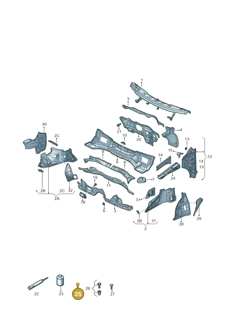 N90654704 — Audi Q3 1.4 (2016-) diagram 728803100, position 25