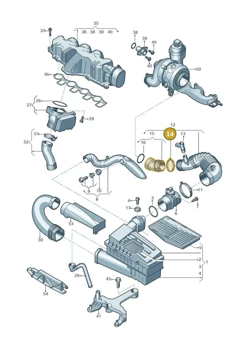 N90656101 — Audi Q3 2.0 TDI (2014-2019) diagram 728129400, position 14