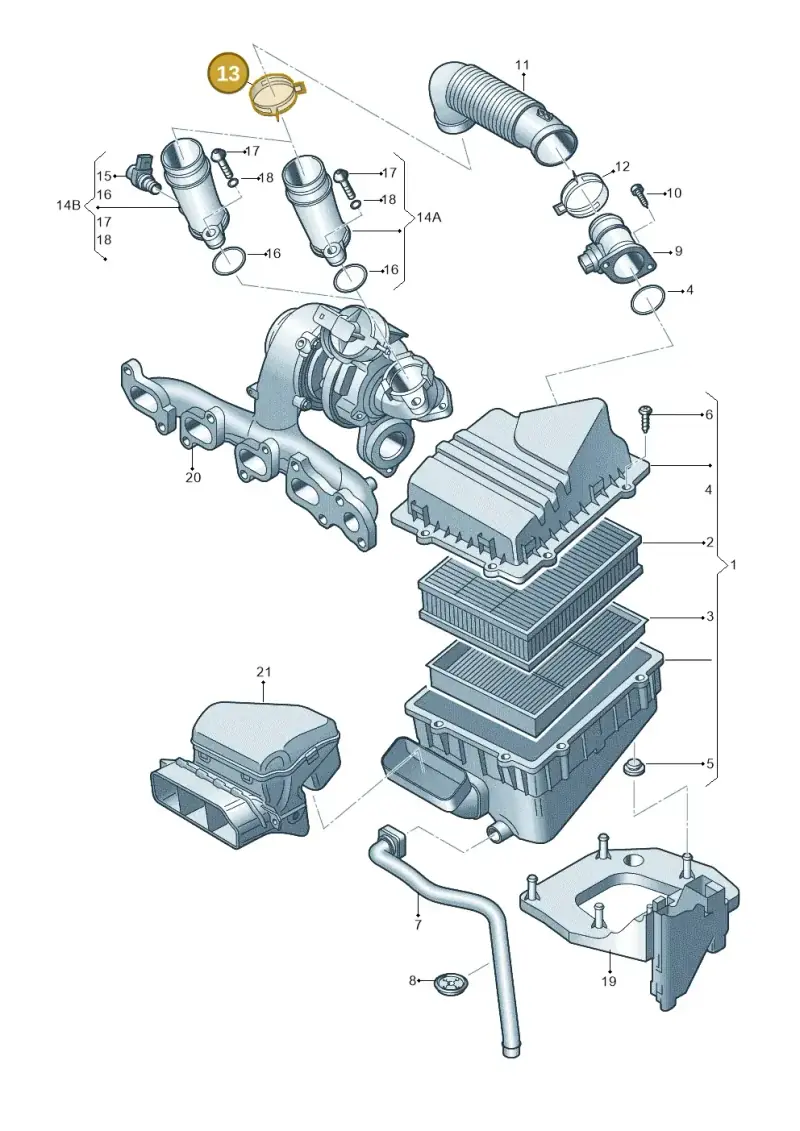 N90656101 — Audi A1 Sportback (2014-2018) diagram 792129200, position 13