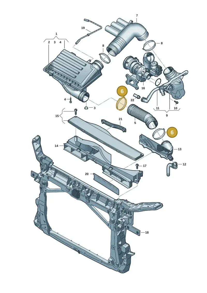 N90656201 — Audi A3 Sportback (2019-2021) diagram 596133515, position 6