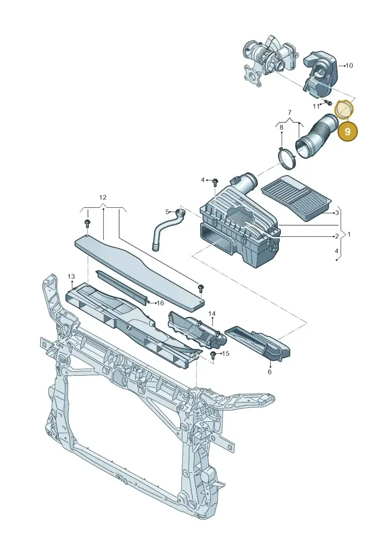 N90656401 — Audi A3 Sportback (2019-2021) diagram 884129050, position 9