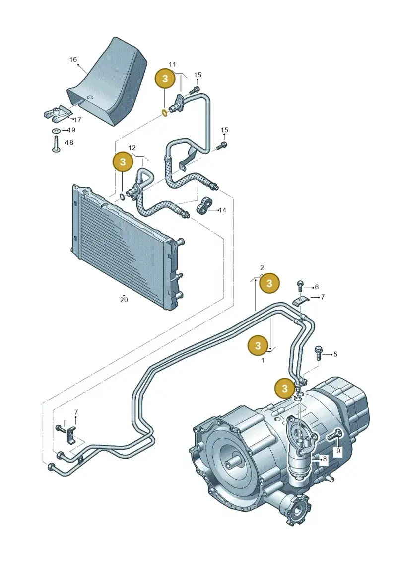 N90666001 — Audi A5 Cabrio 2.0 (2008-2012) diagram 620317500, position 3