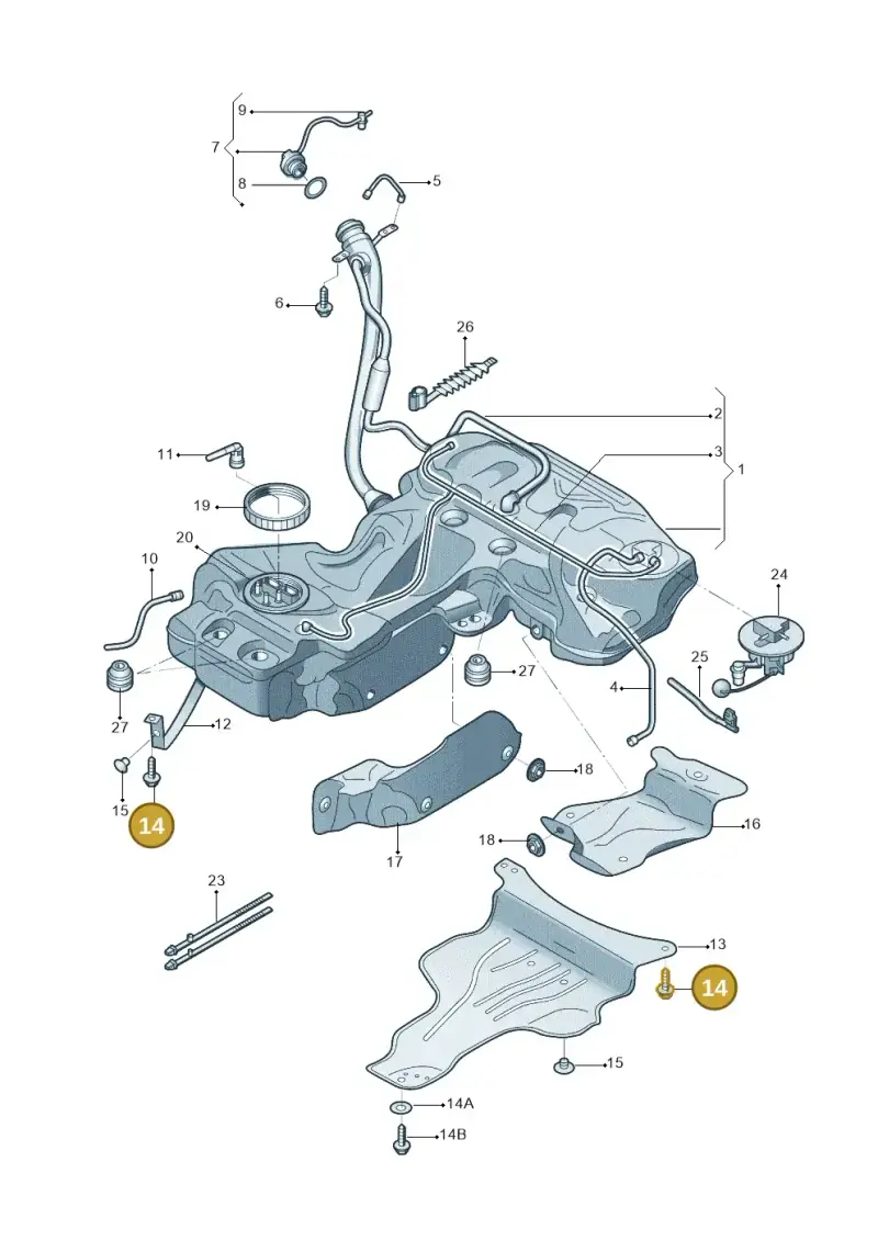 N90666603 — Audi A4L 2.0 (2008-2012) diagram 669201010, position 14