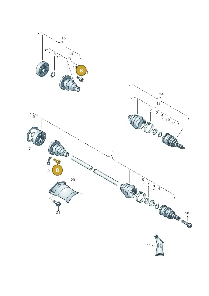 N90668201 — Audi RS6 qu. (2003-2004) diagram 195501100, position 8