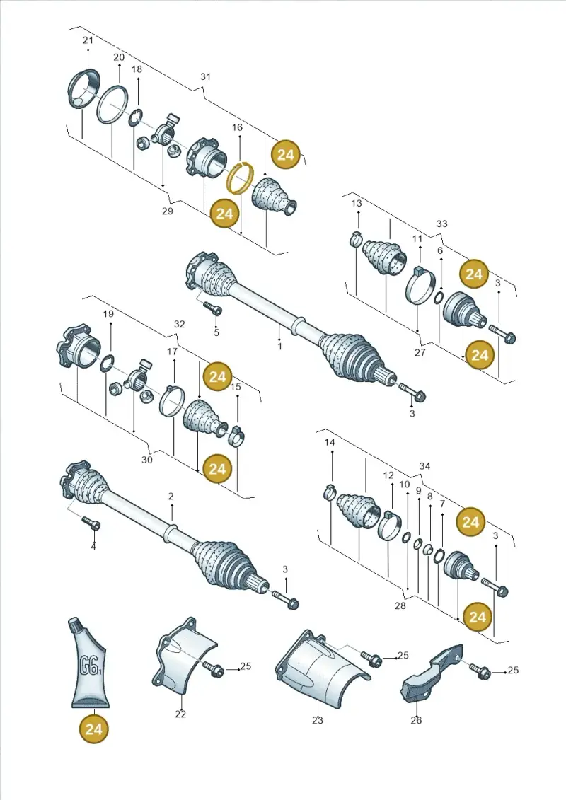 N90668201 — Audi A4/S4 Cabrio./qu. (2002-2006) diagram 249407250, position 24