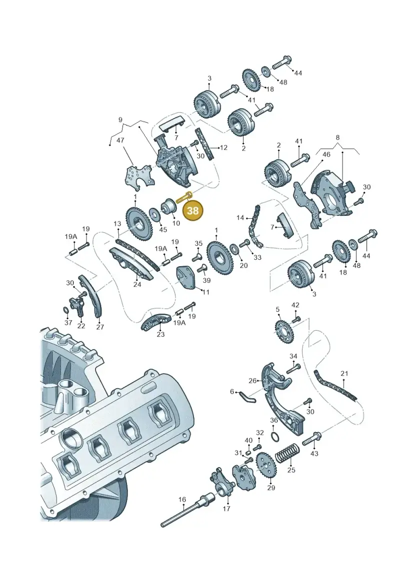 N90668204 — Audi A4/S4 Cabrio./qu. 07> (2006-) diagram 448109550, position 38